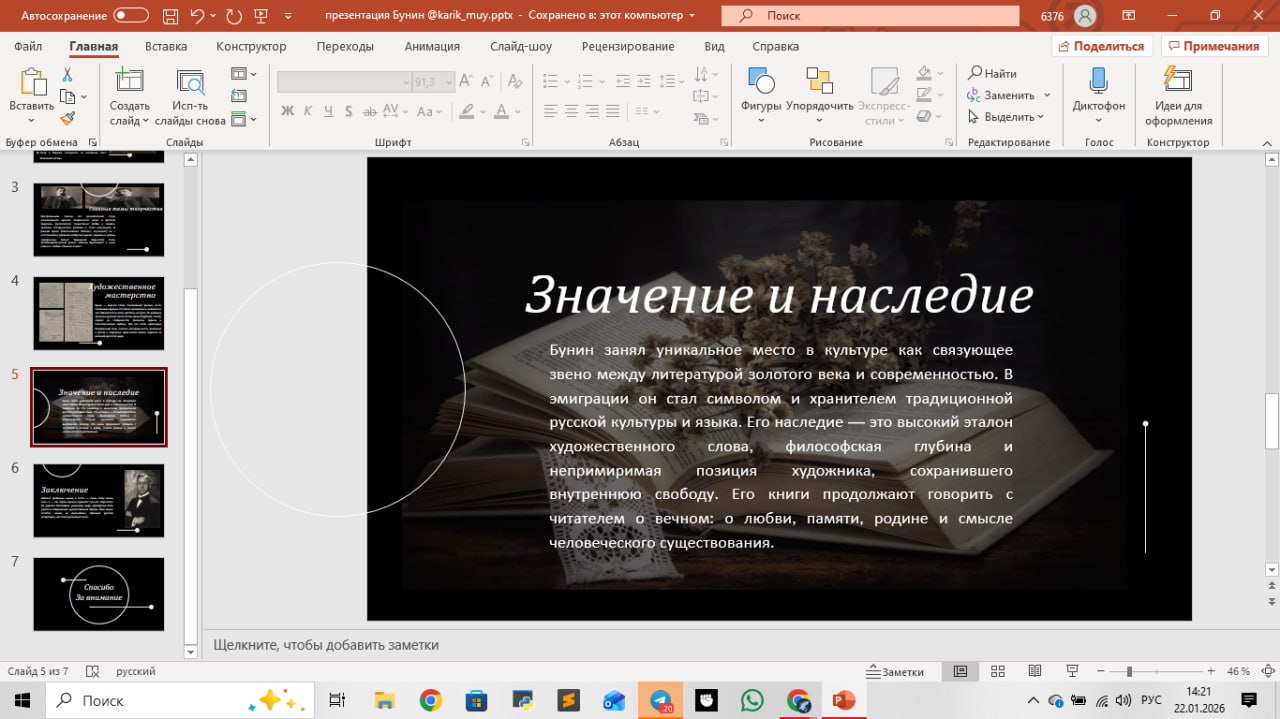Презентация по литературе
